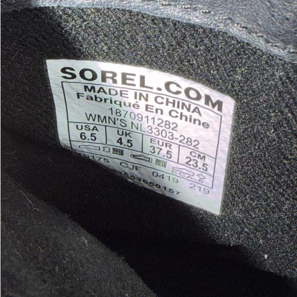 Sorel Blake Chunky Block Heel Brown Leather Chelsea Heeled Boots Size 6.5 - Picture 11 of 11